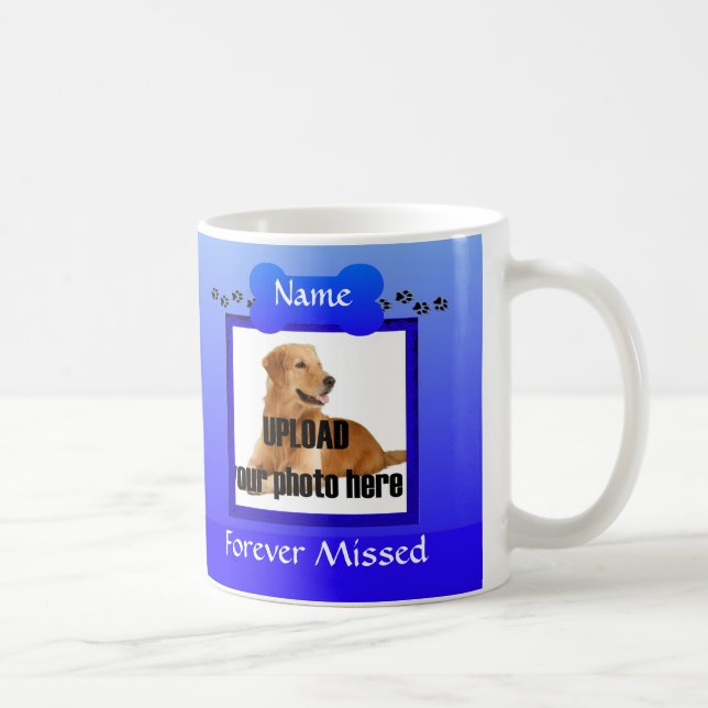 Blått Hund minnesknappar Kaffemugg (Höger)