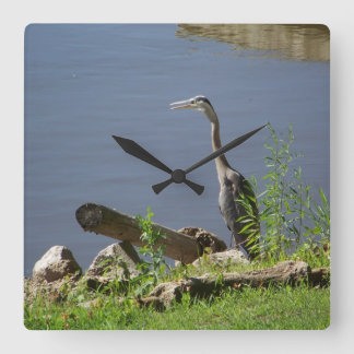 Blått Huron på kust Fyrkantig Klocka