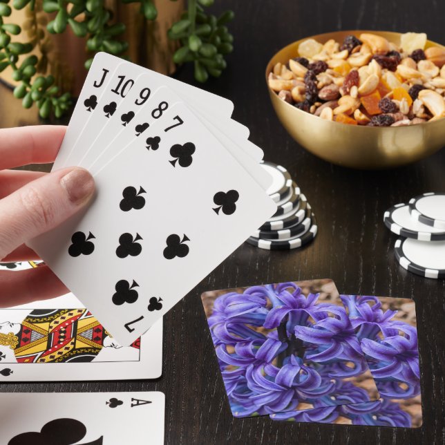 Blått hyacint Bloom Blommigt Casinokort (På plats)