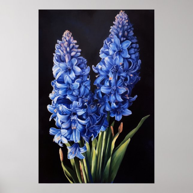Blått hyacint Flower Art Print Poster (Framsidan)
