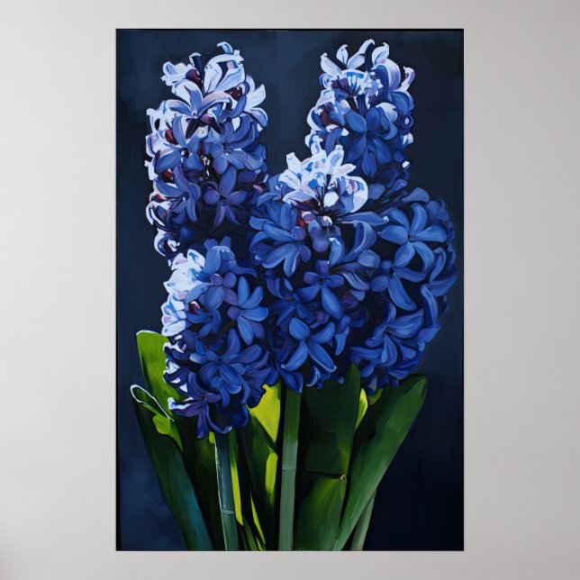 Blått hyacint Flower Art Print Poster (Framsidan)