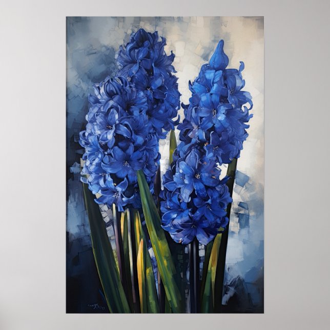 Blått hyacint Flower Art Print Poster (Framsidan)