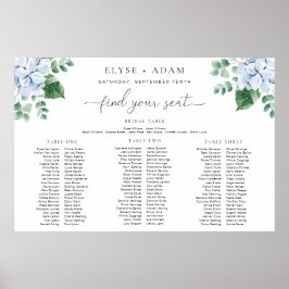 Blått Hydrangea 3: Skum för sätesskiss Poster