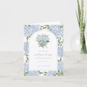 Blått Hydrangea Arch Frieri fotokort, litet Tack Kort