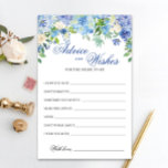 Blått Hydrangea Blommigt Advice och Önskemål-kort<br><div class="desc">Elegant Blue Hydrangea Greenery Advice och Önskemål card. Kontakta mig gärna om du vill ha ytterligare anpassning!</div>