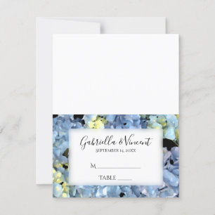 Blått Hydrangea-Blommigt Bröllopsrecept - platskor OSA Kort