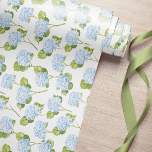 Blått Hydrangea-Blommönster Papper radbrytning Presentpapper