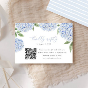 Blått Hydrangea Bloom QR-kod Kalligrafi Svar