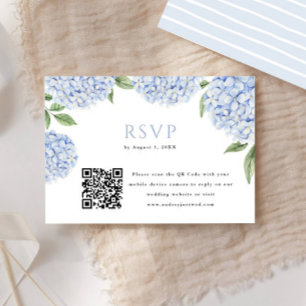 Blått Hydrangea Bloom QR-kodblock Skriv ut svar