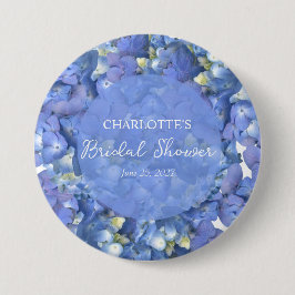 Blått Hydrangea Blooms Personlig Möhippa Knapp