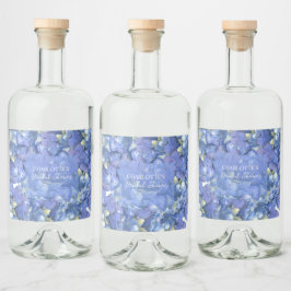 Blått Hydrangea Blooms Personlig Möhippa Spritflaskor Etikett