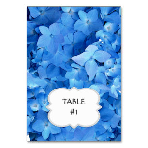 Blått Hydrangea Bord / Placeringskort Bordsnummer