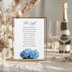 Blått Hydrangea Bröllop Bordsnummer Sittgäster