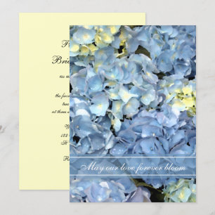 Blått Hydrangea-bröllop-inbjudan Inbjudningar