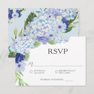 Blått Hydrangea-Bröllop OSA Spara Datumet