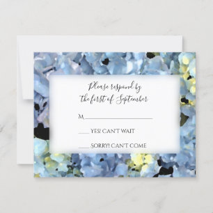 Blått Hydrangea-Bröllop OSA-svarskort OSA Kort