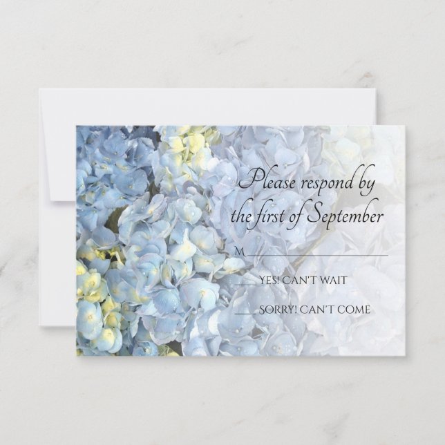 Blått Hydrangea-Bröllop OSA-svarskort OSA Kort (Framsida)