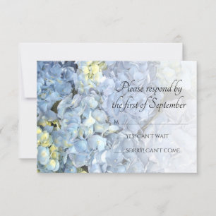 Blått Hydrangea-Bröllop OSA-svarskort OSA Kort