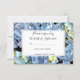Blått Hydrangea-Bröllop OSA-svarskort OSA Kort