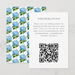 Blått Hydrangea Bröllopsinbjudan - Infoga kort