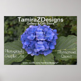 Blått Hydrangea Business POSTER Banner