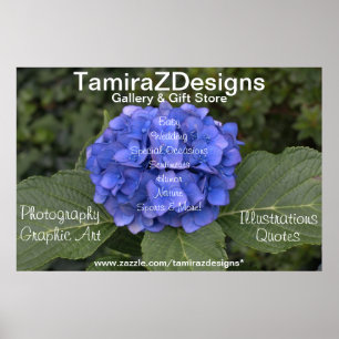 Blått Hydrangea Business POSTER Banner