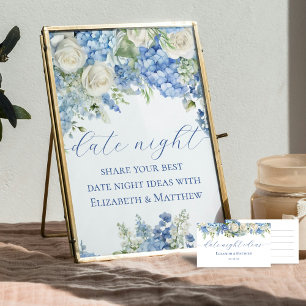 Blått Hydrangea Datum Natt Burk Ideas Speltecken Poster