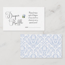 Blått Hydrangea Diaper Raffle Card Tilläggskort