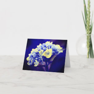 Blått Hydrangea Flower Note-kort för abstrakt Tack Kort