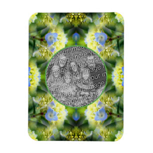 Blått Hydrangea Flower Ram Skapar ditt eget foto Magnet