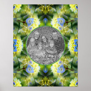 Blått Hydrangea Flower Ram Skapar ditt eget foto Poster