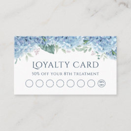 Blått Hydrangea-förmånskort Visitkort