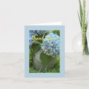Blått Hydrangea-format tackkort