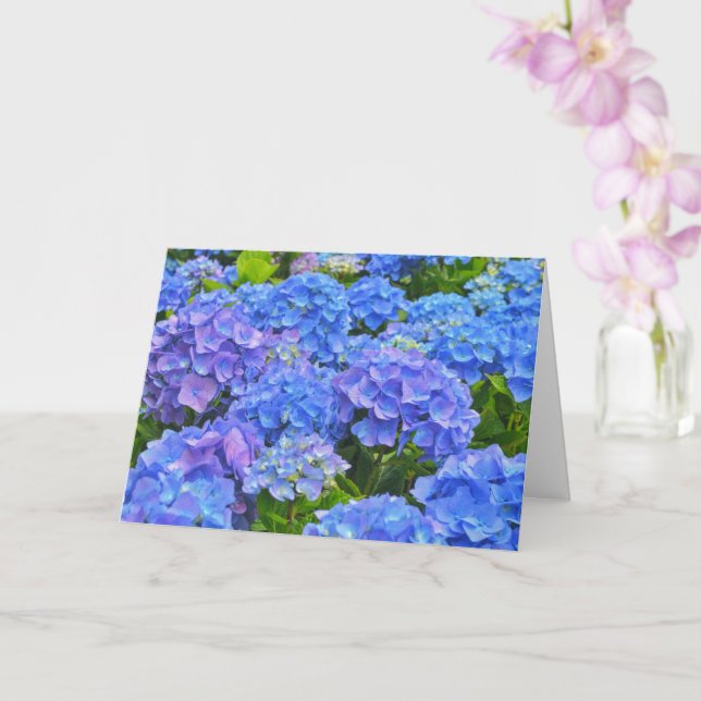 Blått Hydrangea Garden Art Note-kort Kort (Orkide)