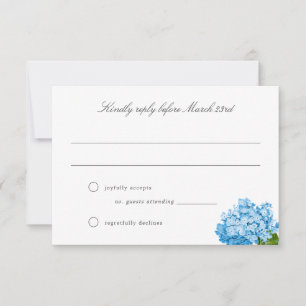 Blått Hydrangea Grand Millennium Bröllop OSA Card Kort