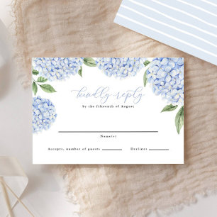 Blått Hydrangea Gräns Classic Bröllop-svar OSA Kort
