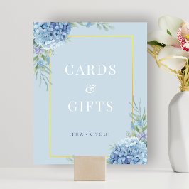 Blått Hydrangea-kort, skannertecken Poster