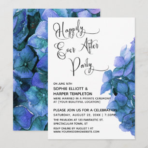 Blått Hydrangea lyckligtvis allt efter att Party f Inbjudningar