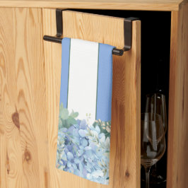 Blått Hydrangea och Blommigt Stripe Kitchen Towel Kökshandduk