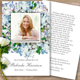 Blått Hydrangea Prayer Sympathy Cards Visitkort