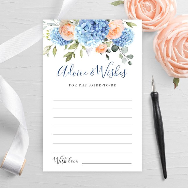 Blått Hydrangea  Ro Advice & Önskemål Card (Skapare uppladdad)