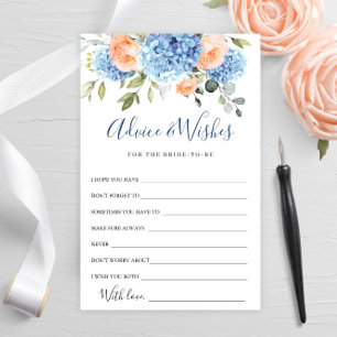 Blått Hydrangea Ro Advice & Önskemål Card