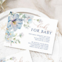 Blått Hydrangea & Ro Flowers Bokar-visitkort