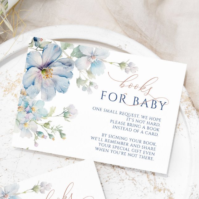 Blått Hydrangea & Ro Flowers Bokar-visitkort Tilläggskort (Skapare uppladdad)