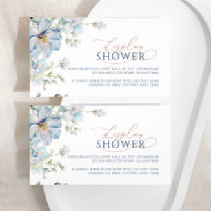 Blått Hydrangea & Ro Visning Shower Biljett Card Tilläggskort