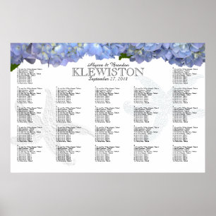 Blått Hydrangea Starfish Sittschema Poster