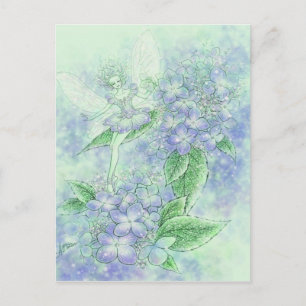 Blått Hydrangea-vykort Vykort