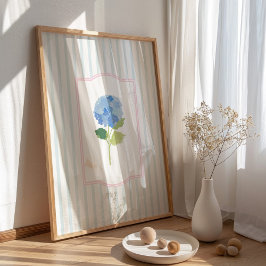 Blått Hydrangea Wall Art Skriv ut Poster