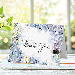 Blått Hydrangea Watercolor Sympathy Tack Kort