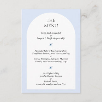 Blått Hydrangea Wedding Menu Choice Card Tilläggskort